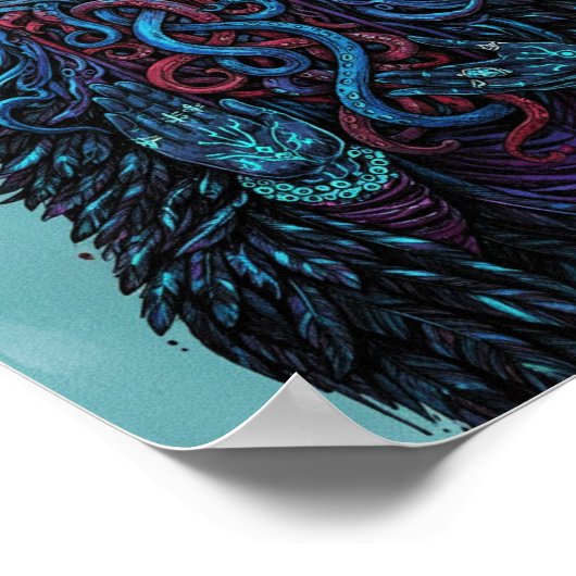 The Dream Weaver - Psychedelic Dark Fantasy Wall Poster (Hoek)