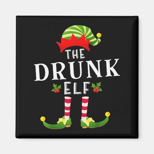 The Drunk Elf Christmas Matching Pajama  Magneet (Voorkant)