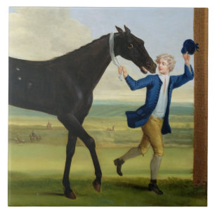 The Duke of Rutland's 'Bonny Black', c.1720 (olie  Tegeltje