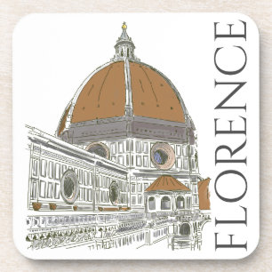 The Duomo Cathedral Florence Italy Pen and Ink Bier Onderzetter