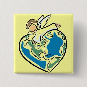 The Earth's Angel - Vierkante Button 5,1 Cm