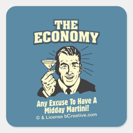 The Economy: Midday Martini Vierkante Sticker (Voorkant)