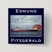 The Edmund Fitzgerald Vierkante Button 5,1 Cm (Voorkant)