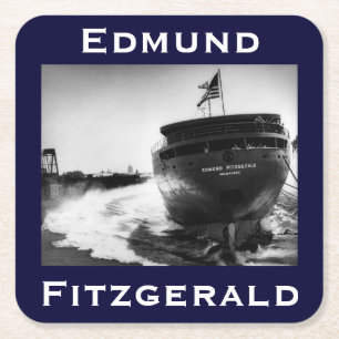 The Edmund Fitzgerald Vierkante Kartonnen Onderzetter