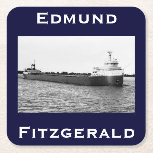 The Edmund Fitzgerald Vierkante Kartonnen Onderzetter