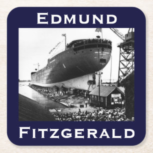 The Edmund Fitzgerald Vierkante Kartonnen Onderzetter