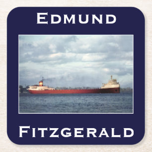 The Edmund Fitzgerald Vierkante Kartonnen Onderzetter