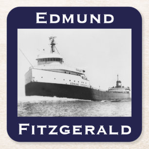 The Edmund Fitzgerald Vierkante Kartonnen Onderzetter
