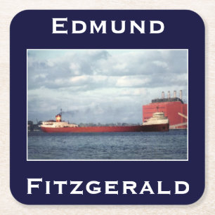 The Edmund Fitzgerald Vierkante Kartonnen Onderzetter