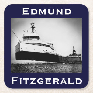The Edmund Fitzgerald Vierkante Kartonnen Onderzetter