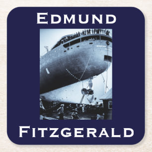 The Edmund Fitzgerald Vierkante Kartonnen Onderzetter