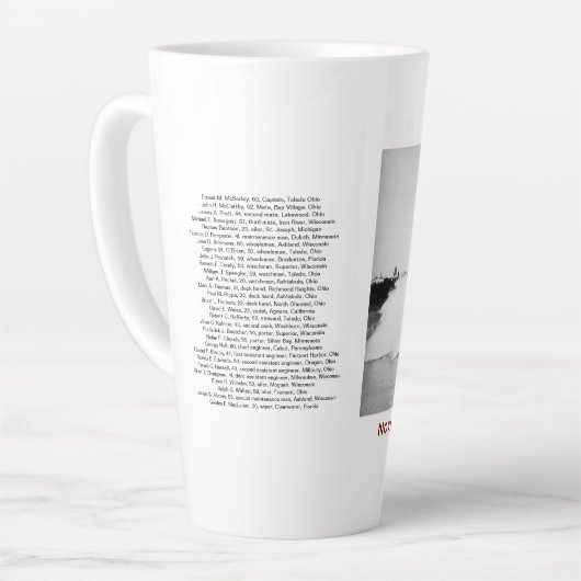 The Edmund Fitzgerald with Crew Names Latte Mok (Linkerhoek)