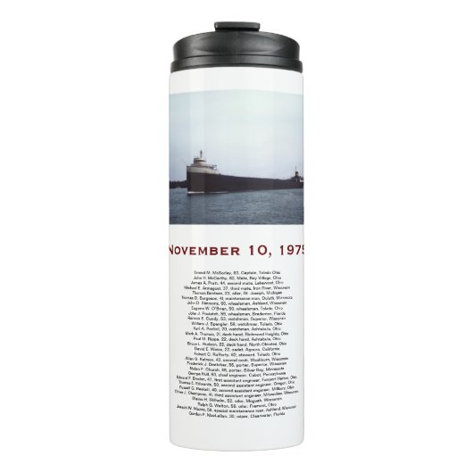 The Edmund Fitzgerald with Crew Names Mug Thermosbeker (Voorkant)