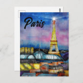 The Eiffel Tower Paris Frankrijk Briefkaart (Voorkant / Achterkant)