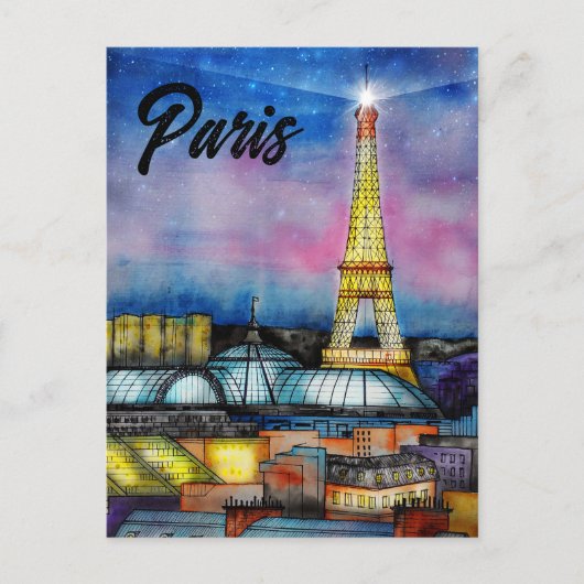 The Eiffel Tower Paris Frankrijk Briefkaart (Voorkant)