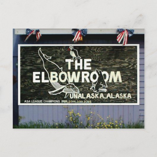 The Elbow Room Sign, Unalaska Island Briefkaart (Voorkant)