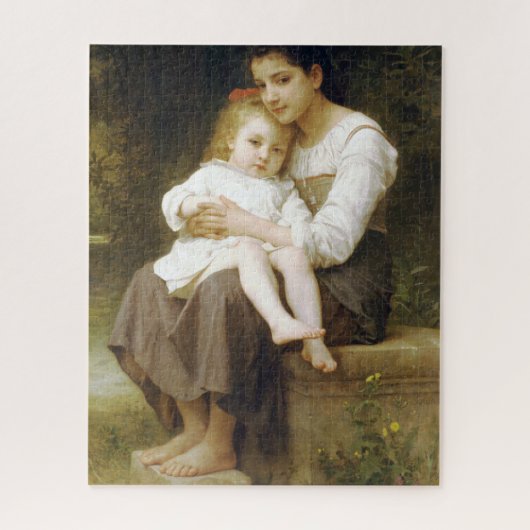 The Elder Sister (door William Bouguereau) Legpuzzel (Verticaal)