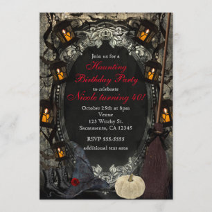 The Elegant Witch Classy Birthday Halloween Party Kaart