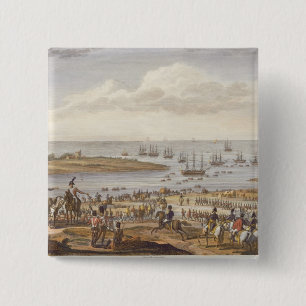 The Embarkation of the English in Holland, 30 Nove Vierkante Button 5,1 Cm