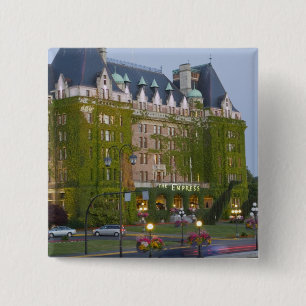 The Empress Hotel aan de binnenhaven in Vierkante Button 5,1 Cm