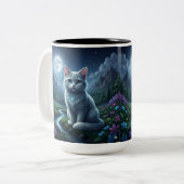 The Enchanted Moonlight Cat Ceramic Mug (Devant gauche)