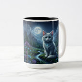 The Enchanted Moonlight Cat Ceramic Mug (Devant droit)
