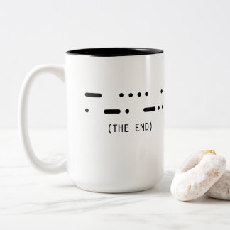 The End Morse Code Minimalistische Koffiemok Tweekleurige Koffiemok