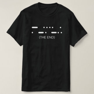 The End Morse Code Minimalistische Zwarte T-Shirt