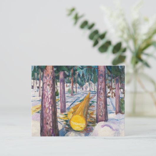 The Enduring Moment,The Yellow Log by Edvard Munch Briefkaart (Staand voorkant)