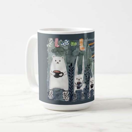 Thé et Chaussettes Chaudes Mug Bleu (Devant gauche)