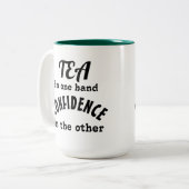 Thé et confiance Mug 2 tonalités, 15 oz (Devant gauche)