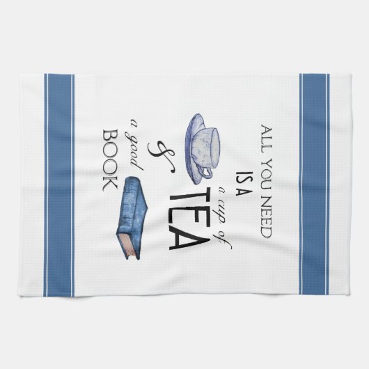 Thé et livres Lecture confortable Serviette de cui (Horizontal)