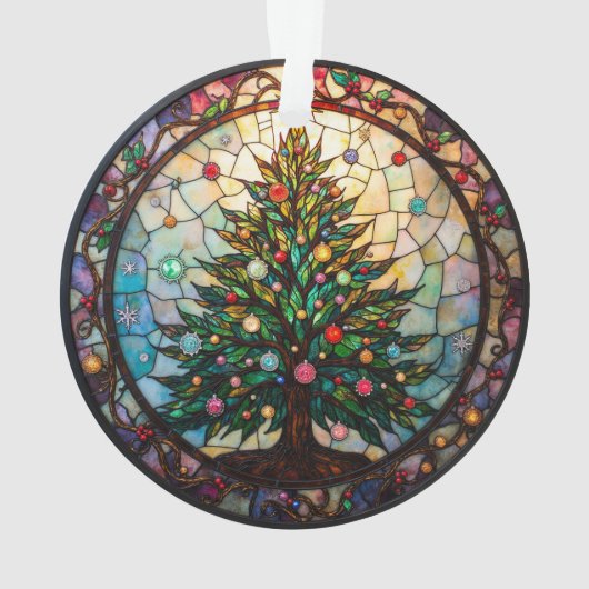The Eternal Evergreen: Stained Glass Ornament (achterkant)