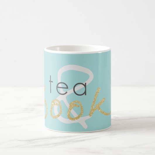 Thé étincelant or et livres Café Mug (Centre)