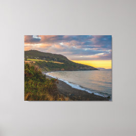 The Evening Glow of Greystones Coast Canvas Afdruk
