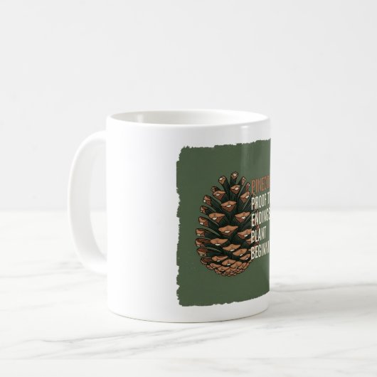 The Evergreen Promise - Pine cone design Koffiemok (Voorkant links)