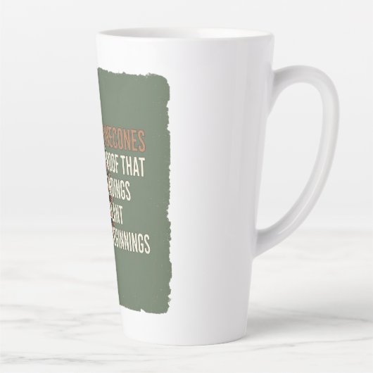 The Evergreen Promise - Pine cone design Latte Mok (Rechts)