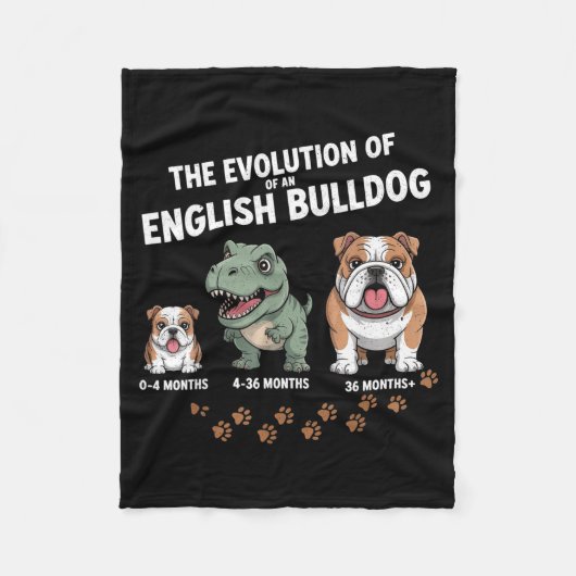 The Evolution Of An English Bulldog Funny  Fleece Deken (Voorkant)