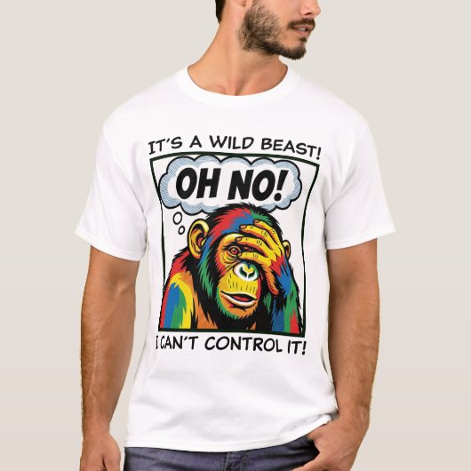 The Existential Chimp: Serious Primate Face T-Shi T-shirt (Voorkant)