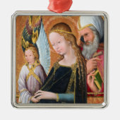 The Expectant Madonna with Saint Joseph Square Metalen Ornament (Voorkant)