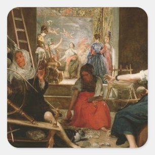 The Fable of Arachne, or The Spinners, c.1657 (oil Vierkante Sticker