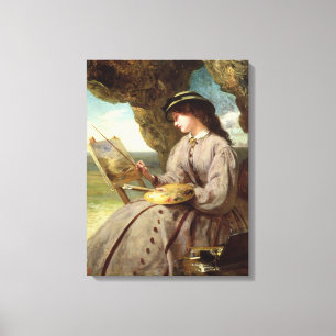 The Fair Amateur, 1862 Canvas Afdruk