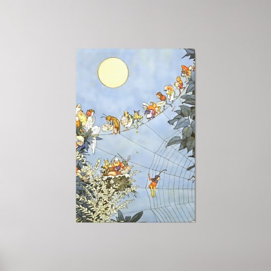 "The Fairies Birthday" van Heath Robinson Canvas Afdruk (Voorkant)