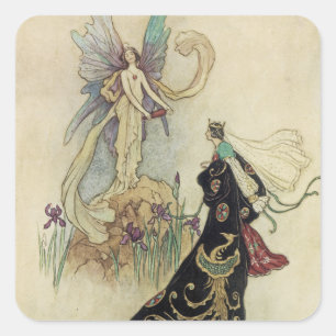 The Fairy Daar verwelkomde Hare Majesteit Vierkante Sticker