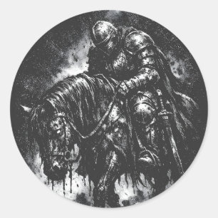 The Fallen Knight van BurnsInHell Ronde Sticker