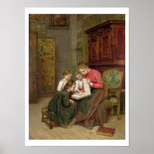 The Family Album, 1869 (olie op canvas) Poster