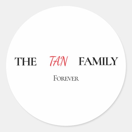 The Family Forever Personalized Round Sticker (Devant)