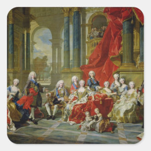The Family of Philip V, 1743 (olie op canvas) Vierkante Sticker