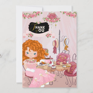 Thé fête d'anniversaire 3 Carte de remerciements