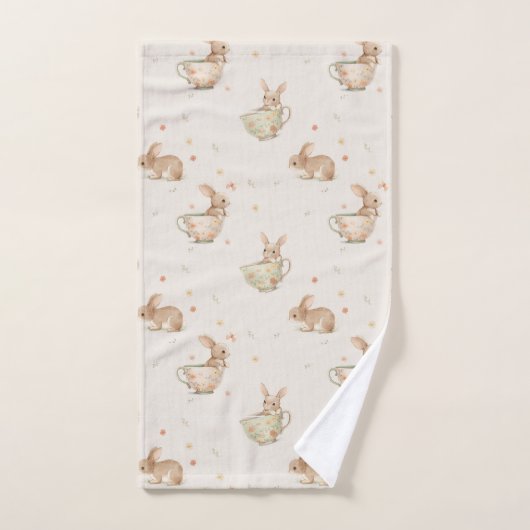 thé fête mignonne lapins (Serviette à main)
